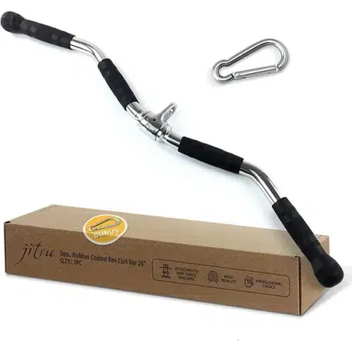 Pro Gym Black Handle Attachments Pull Rope Cable Exercise Triceps Bar Exercise