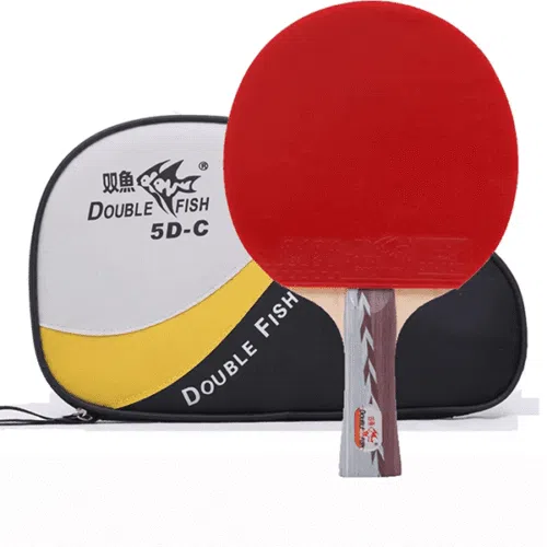 Double Fish Table Tennis Bat -5D-C-Red