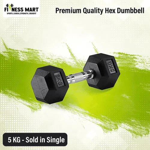 Premium Quality Hex Dumbbell 5 Kg-1Pcs