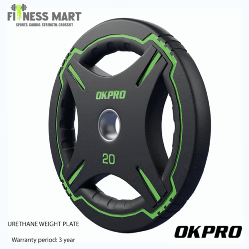 Okpro Gym Fitness Exercise Weight Lifting Barbell Urethane CPU Weight Plates