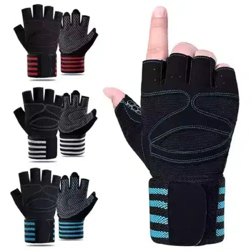 Gym Fitness Weight Lifting Body Building Training Sports Exercise Sport Workout Gloves with Built-in Wrist Wraps for Men and Women