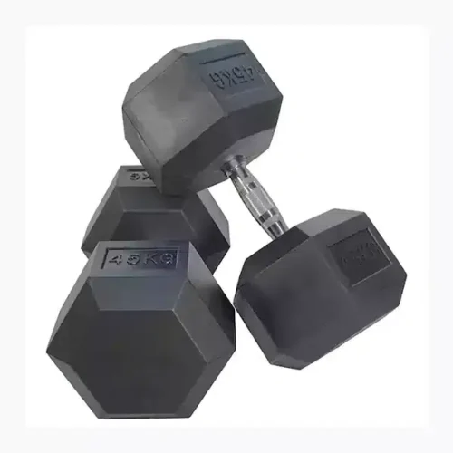 Professional Comfortable No Slip Coating Hex Dumbbell 45Kg-1 Pair