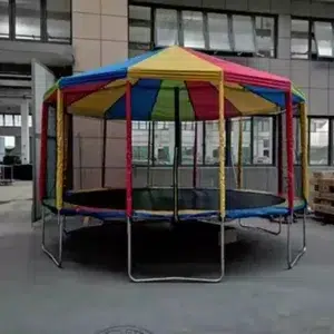 Colorful Jumping/Trampoline With Net Coverage & Roof