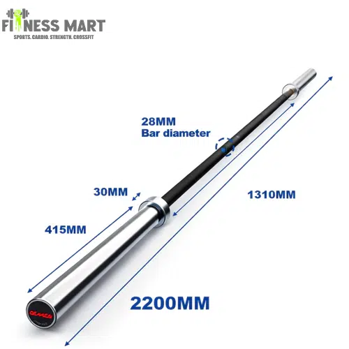 OEMMEBI 86 Inch Olympic Barbell (Black, 20KG)