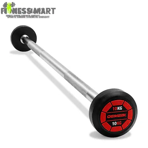 OEMMEBI Rubber Black & Red Round Straight Barbell