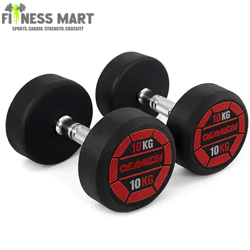 OEMMEBI Rubber Black & Red Round Dumbbell (2.5KG–50KG)