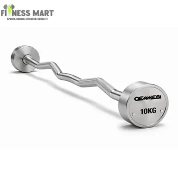 OEMMEBI Printed Steel Olympic EZ Curl Barbell