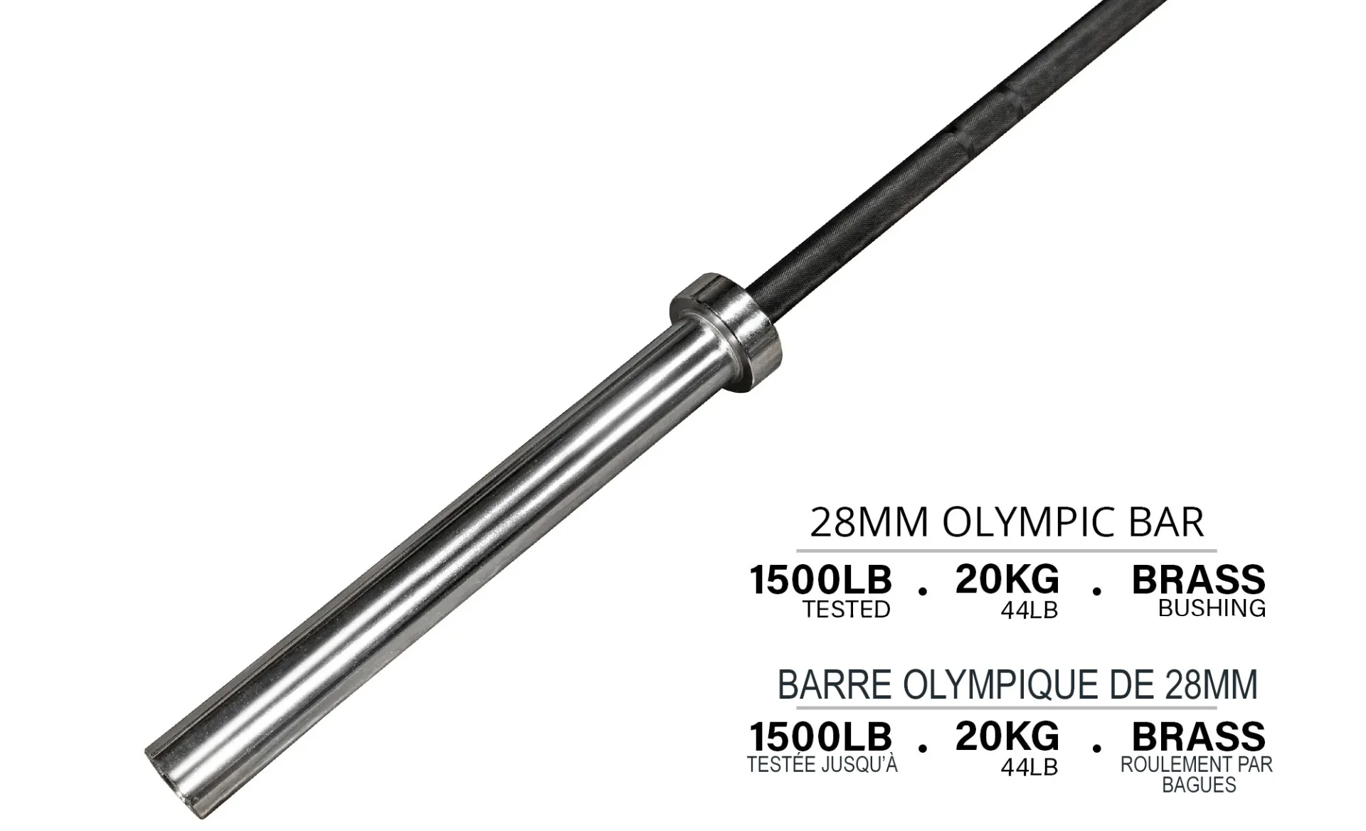 OEMMEBI 86 Inch Olympic Barbell (Black, 20KG) - Image 3