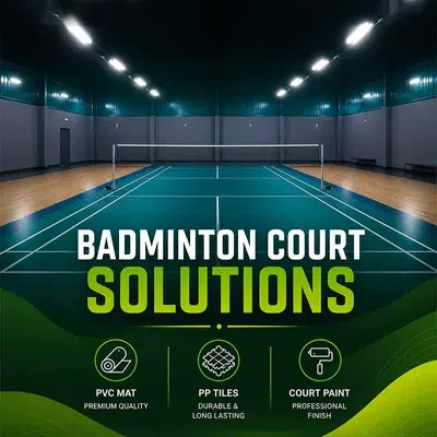 Indoor Badminton Court Solutions with PVC Mat, PP Tiles and Professional Court Flooring