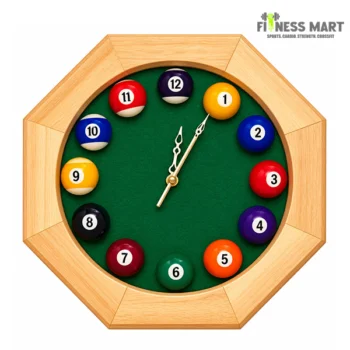 Premium Wooden Billiard Ball Wall Clock – 12 Ball Design