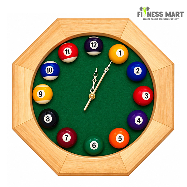 Premium Wooden Billiard Ball Wall Clock – 12 Ball Design 1 Premium Wooden Billiard Ball Wall Clock – 12 Ball Design