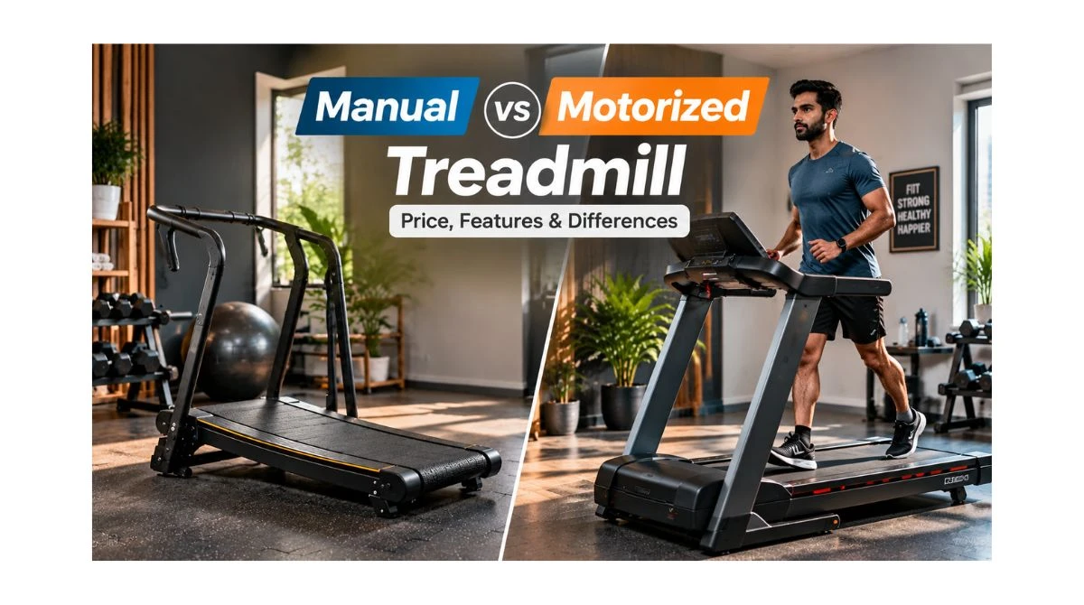 Manual vs motorized treadmill comparison in a home gym